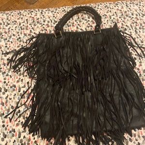 Black fringe bag